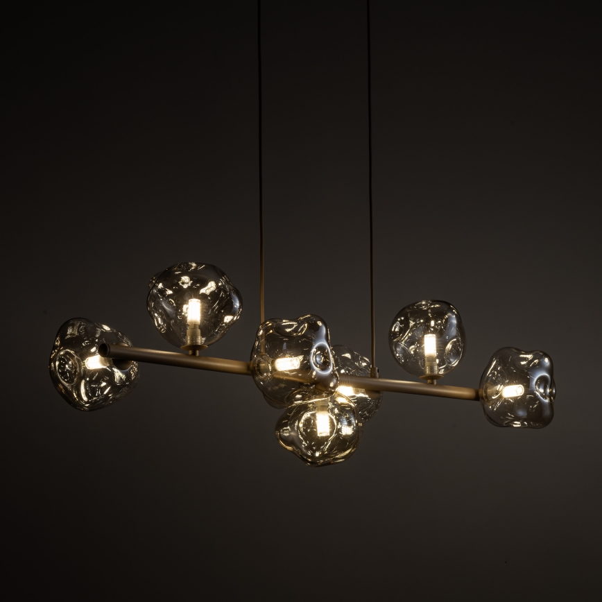 Luster na sajli LAVA 7xG9/8W/230V bež/zadimljeno-bež