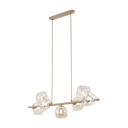 Luster na sajli LAVA 7xG9/8W/230V bež/zadimljeno-bež