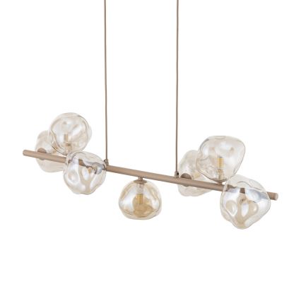 Luster na sajli LAVA 7xG9/8W/230V bež/zadimljeno-bež