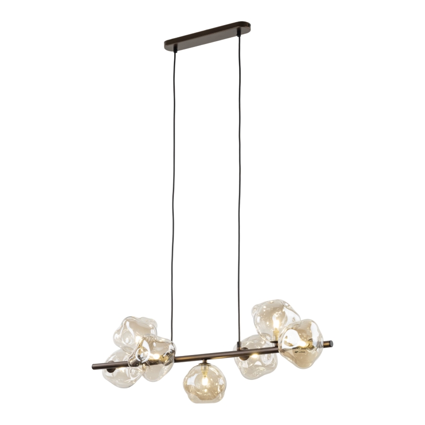 Luster na sajli LAVA 7xG9/8W/230V brončana/dimljeno bež