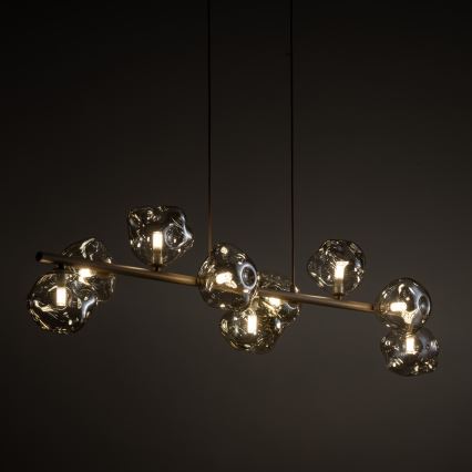 Luster na sajli LAVA 9xG9/8W/230V bež/dimljeno bež