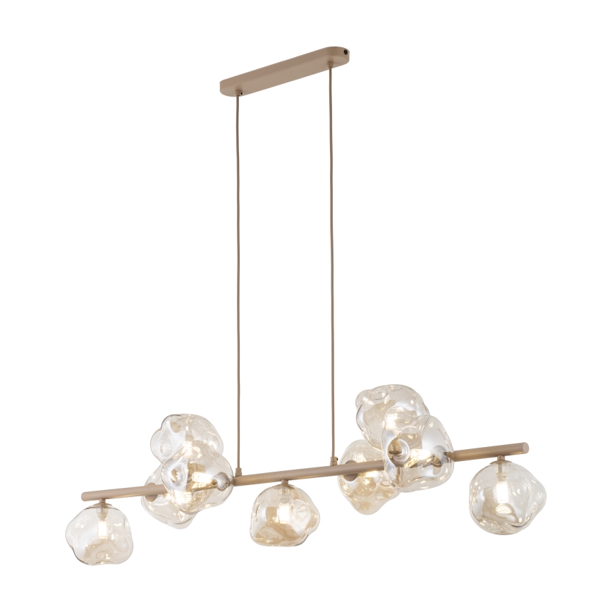 Luster na sajli LAVA 9xG9/8W/230V bež/dimljeno bež