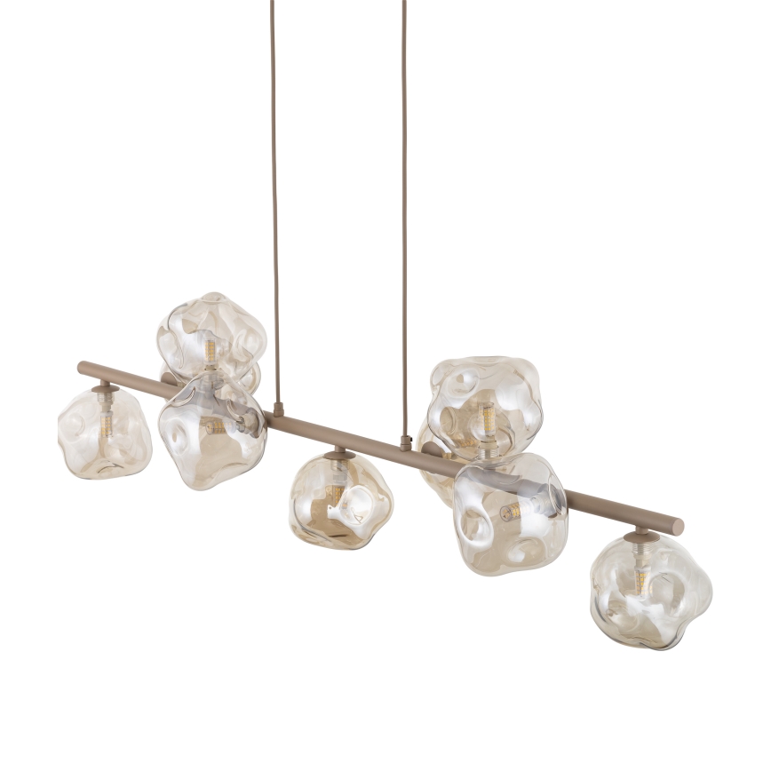 Luster na sajli LAVA 9xG9/8W/230V bež/dimljeno bež