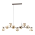 Luster na sajli LAVA 9xG9/8W/230V brončana/dimno bež