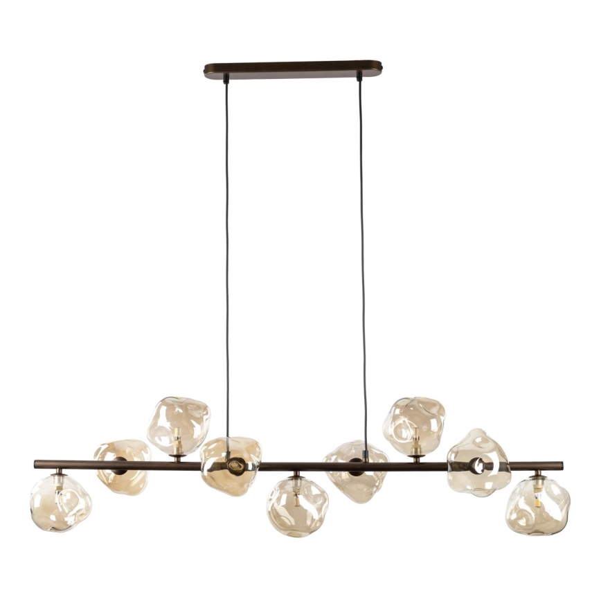 Luster na sajli LAVA 9xG9/8W/230V brončana/dimno bež