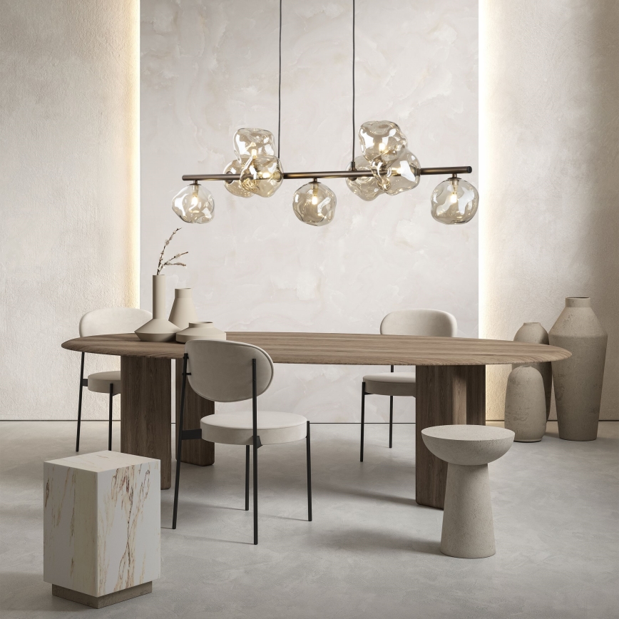 Luster na sajli LAVA 9xG9/8W/230V brončana/dimno bež
