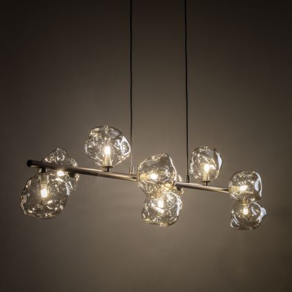 Luster na sajli LAVA 9xG9/8W/230V brončana/dimno bež