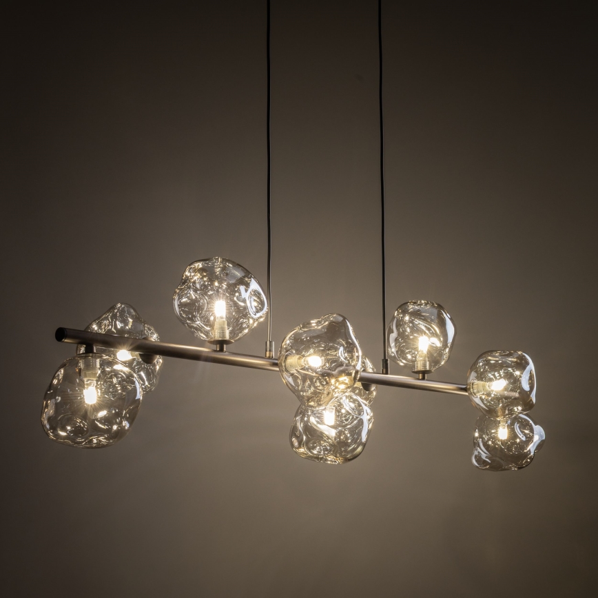 Luster na sajli LAVA 9xG9/8W/230V brončana/dimno bež