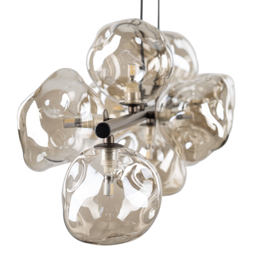 Luster na sajli LAVA 9xG9/8W/230V brončana/dimno bež