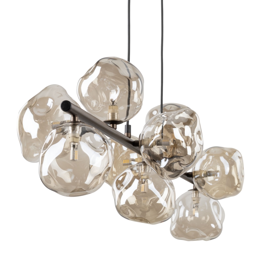 Luster na sajli LAVA 9xG9/8W/230V brončana/dimno bež