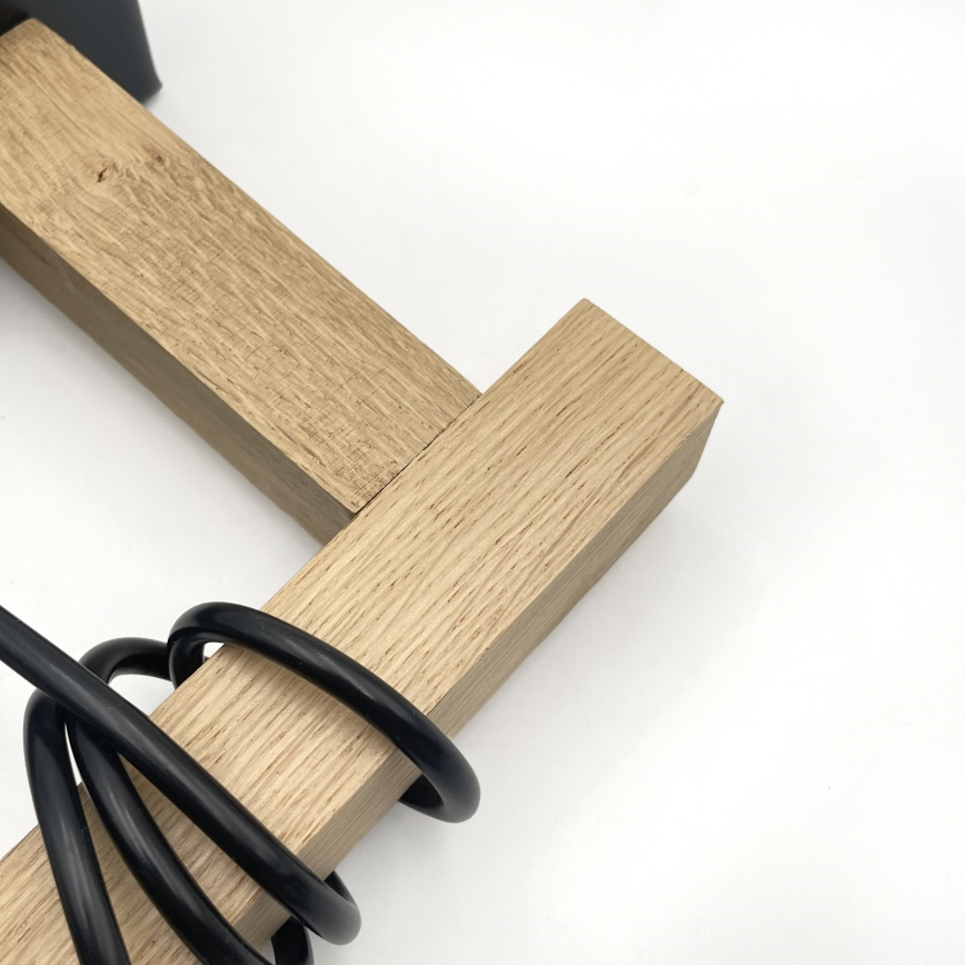 Luster na sajli LEANDRA 1xE27/15W/230V hrast/crna