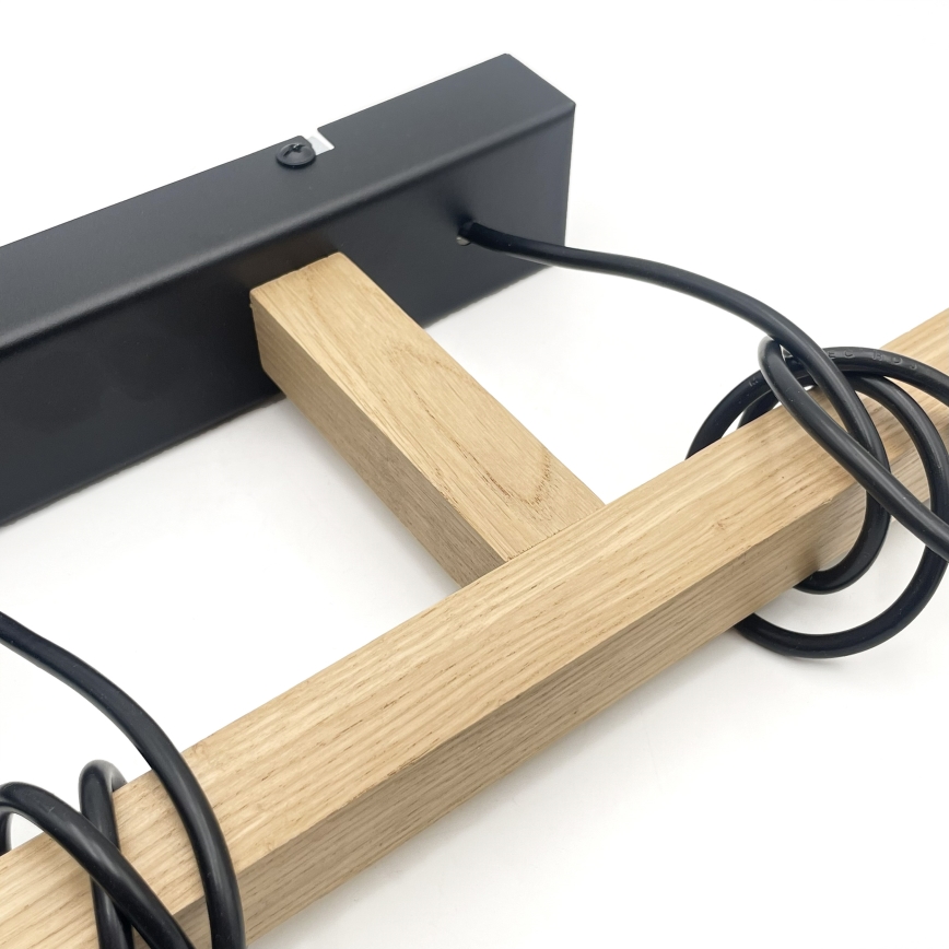 Luster na sajli LEANDRA 3xE27/15W/230V hrast/crna