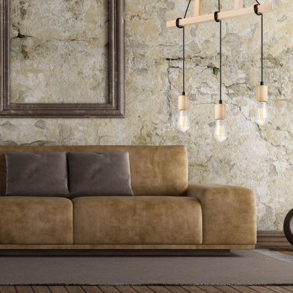 Luster na sajli LEON 3xE27/60W/230V bukva