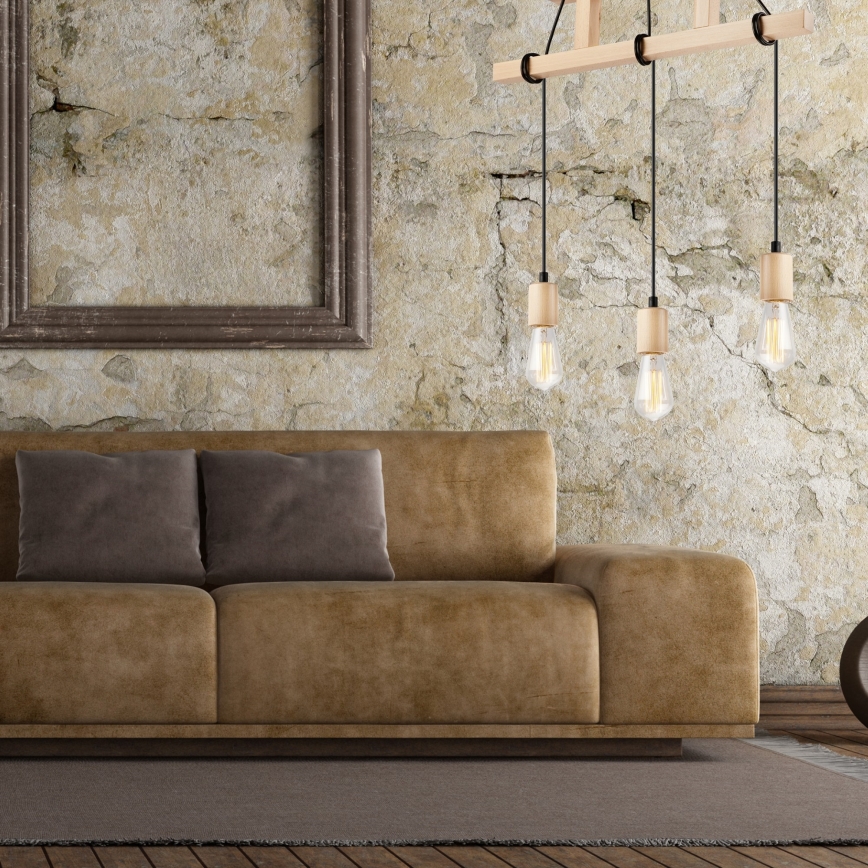 Luster na sajli LEON 3xE27/60W/230V bukva