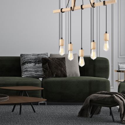 Luster na sajli LEON 5xE27/60W/230V bukva