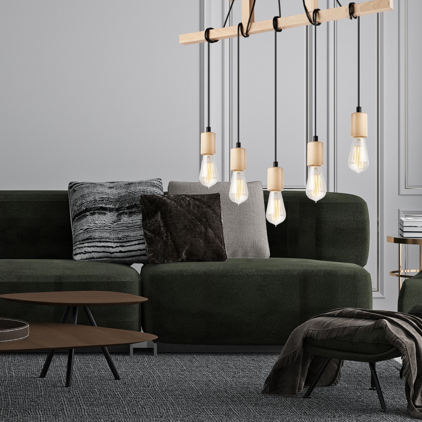 Luster na sajli LEON 5xE27/60W/230V bukva