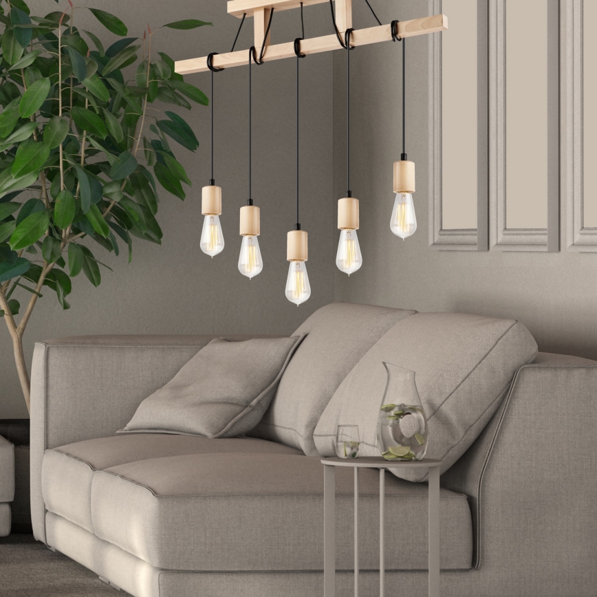 Luster na sajli LEON 5xE27/60W/230V bukva