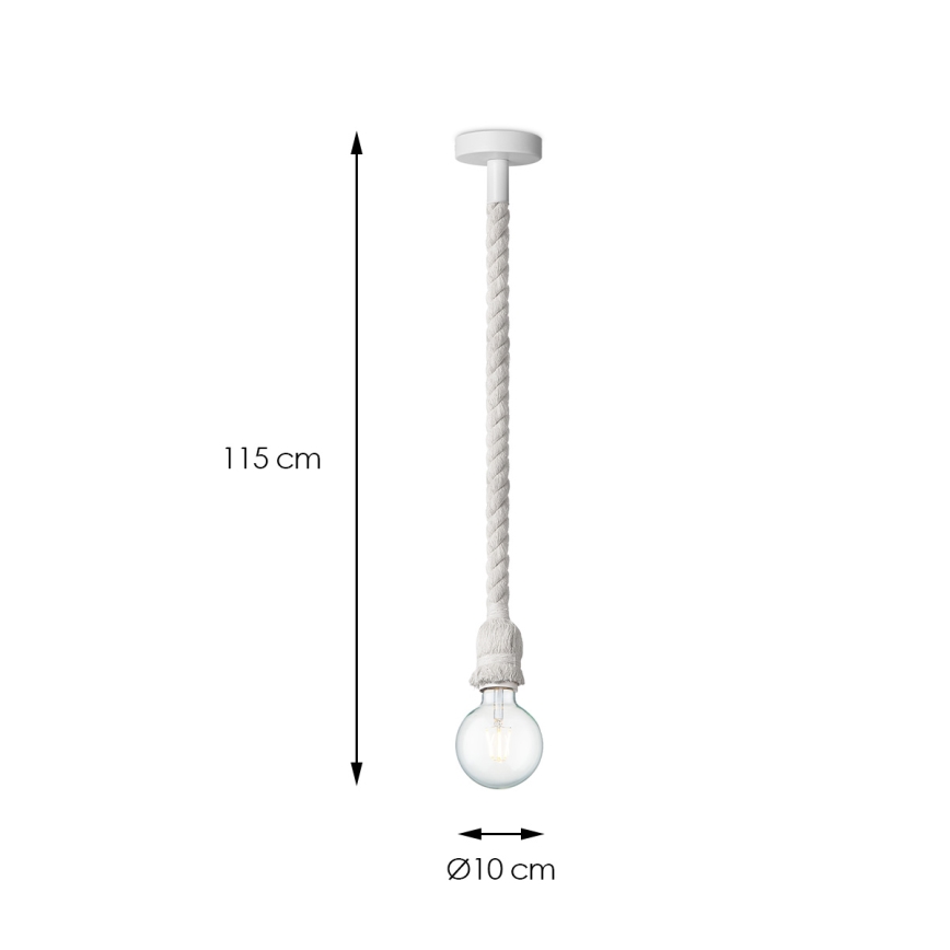 Luster na sajli LEONARDO ROPE 1xE27/10W/230V bijela