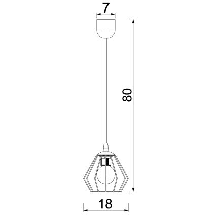 Luster na sajli LETI 1xE27/15W/230V crna