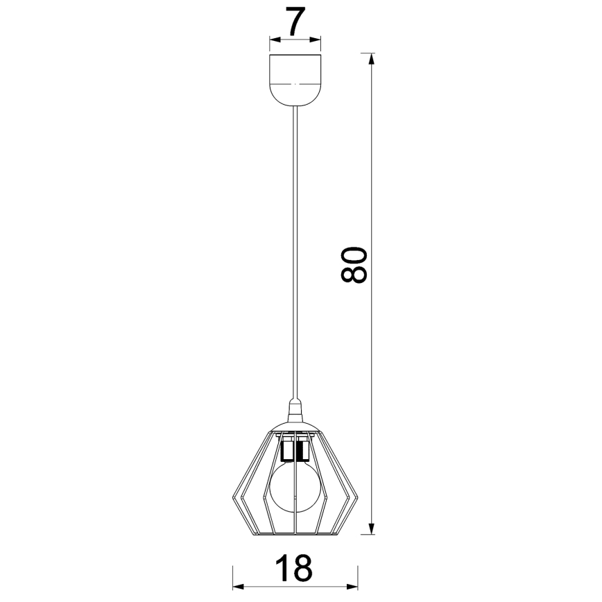 Luster na sajli LETI 1xE27/15W/230V crna