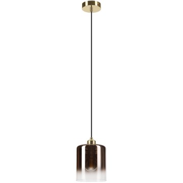 Luster na sajli LIAH 1xE27/15W/230V zlatna/zadimljena smeđa