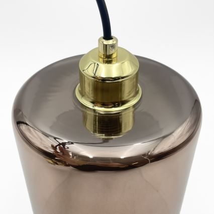 Luster na sajli LIAH 1xE27/15W/230V zlatna/zadimljena smeđa