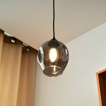 Luster na sajli LILI 1xE27/15W/230V crna/siva