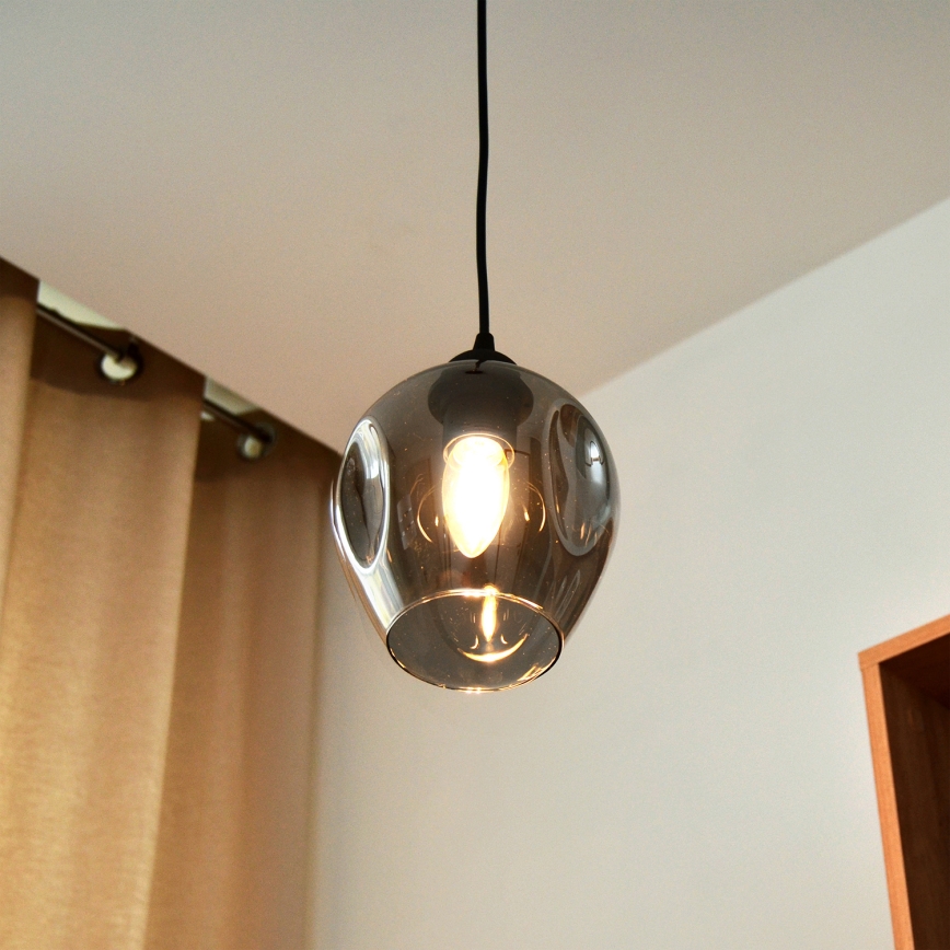 Luster na sajli LILI 1xE27/15W/230V crna/siva