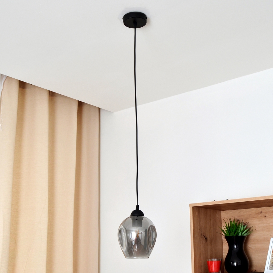 Luster na sajli LILI 1xE27/15W/230V crna/siva