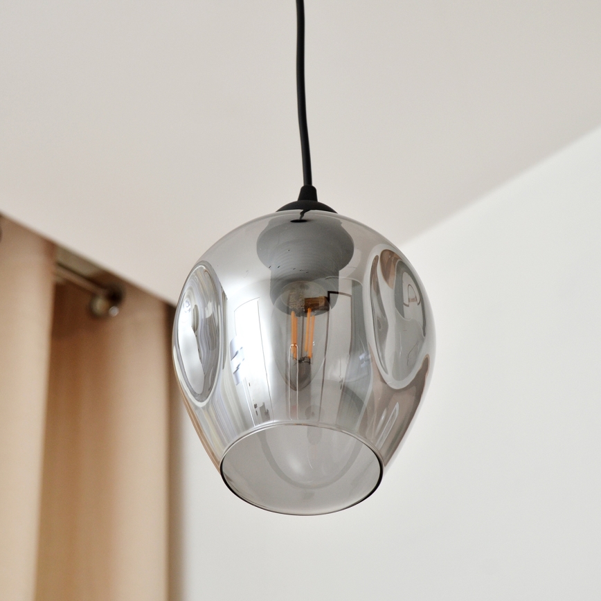 Luster na sajli LILI 1xE27/15W/230V crna/siva