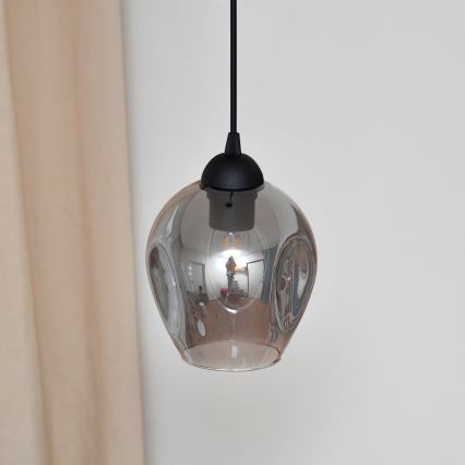 Luster na sajli LILI 1xE27/15W/230V crna/siva