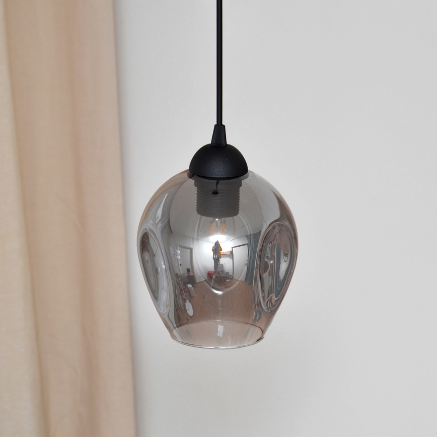 Luster na sajli LILI 1xE27/15W/230V crna/siva
