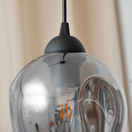 Luster na sajli LILI 1xE27/15W/230V crna/siva