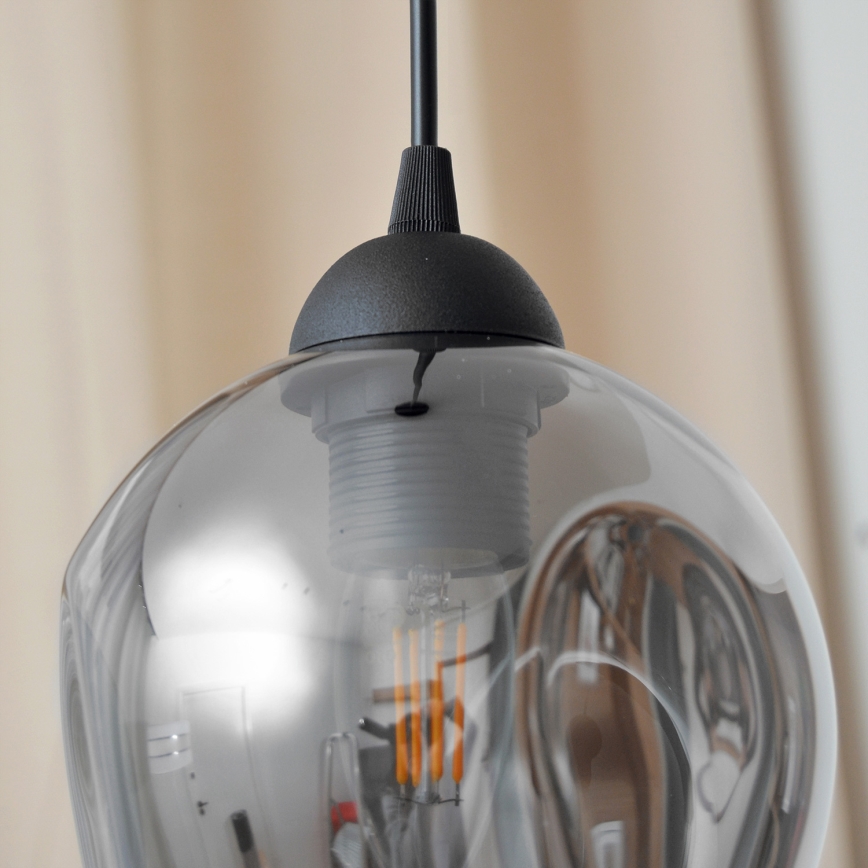 Luster na sajli LILI 1xE27/15W/230V crna/siva
