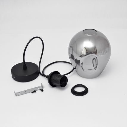 Luster na sajli LILI 1xE27/15W/230V crna/siva