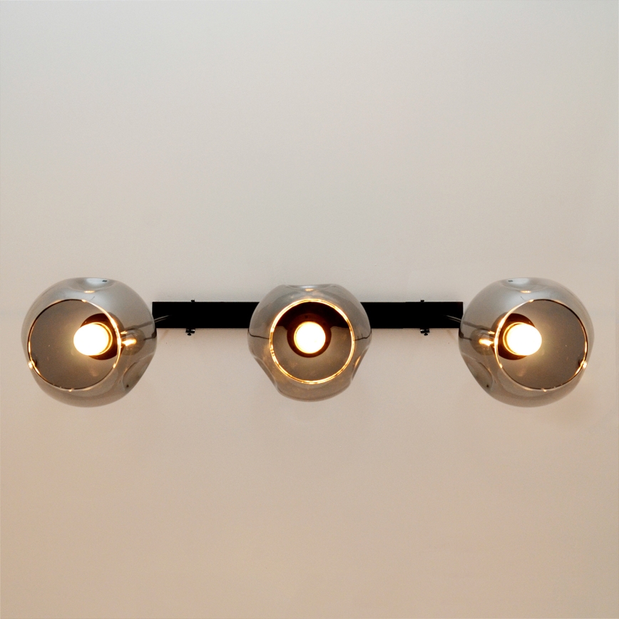 Luster na sajli LILI 3xE27/15W/230V crna/siva