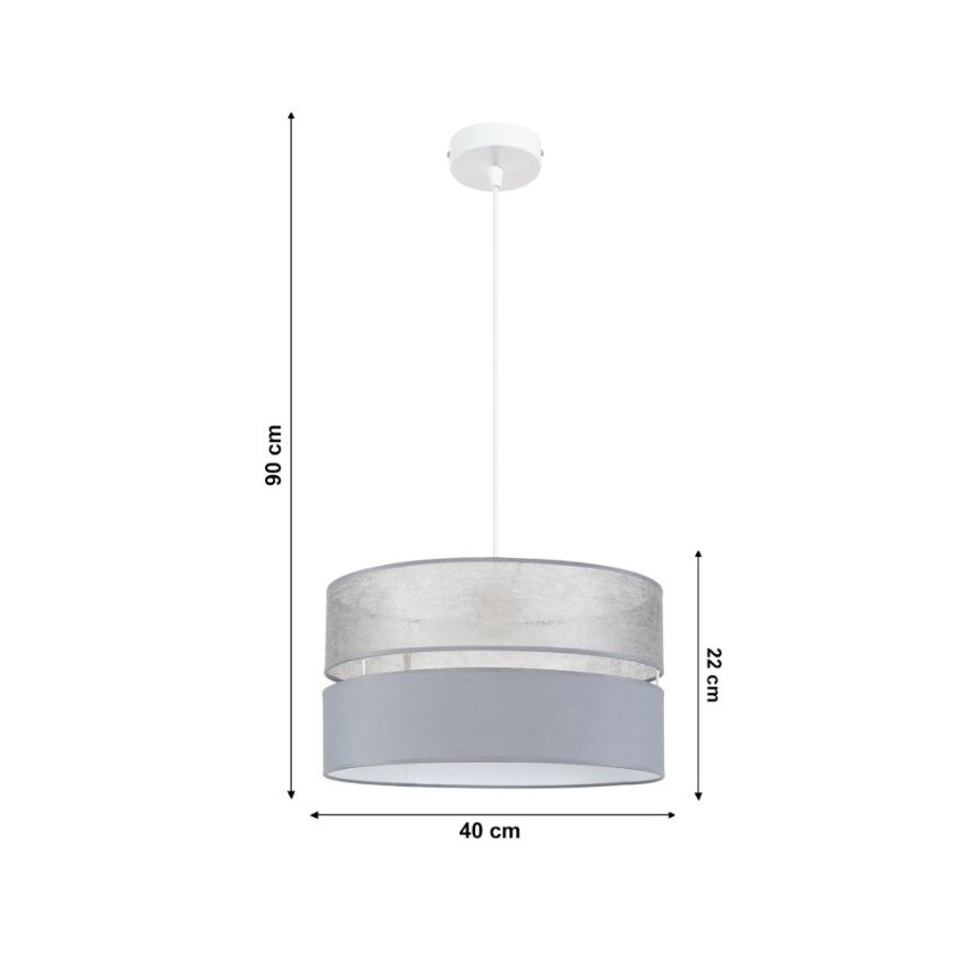 Luster na sajli LIMA 1xE27/60W/230V siva