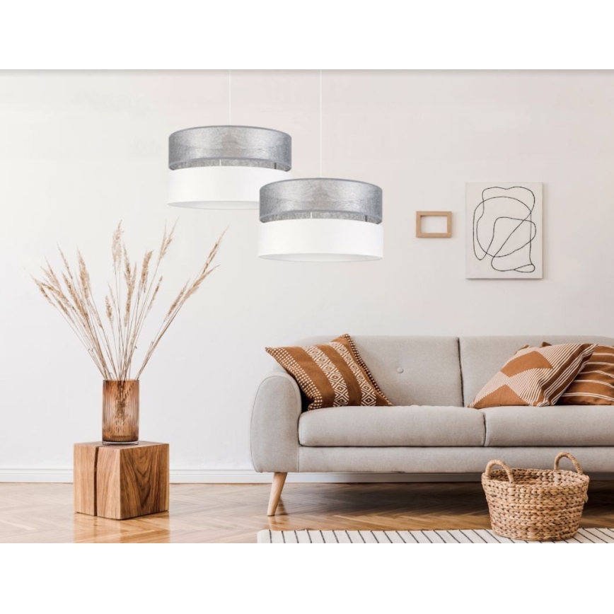 Luster na sajli LIMA 1xE27/60W/230V srebrna/bijela