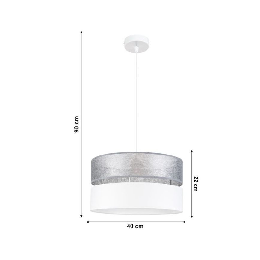 Luster na sajli LIMA 1xE27/60W/230V srebrna/bijela