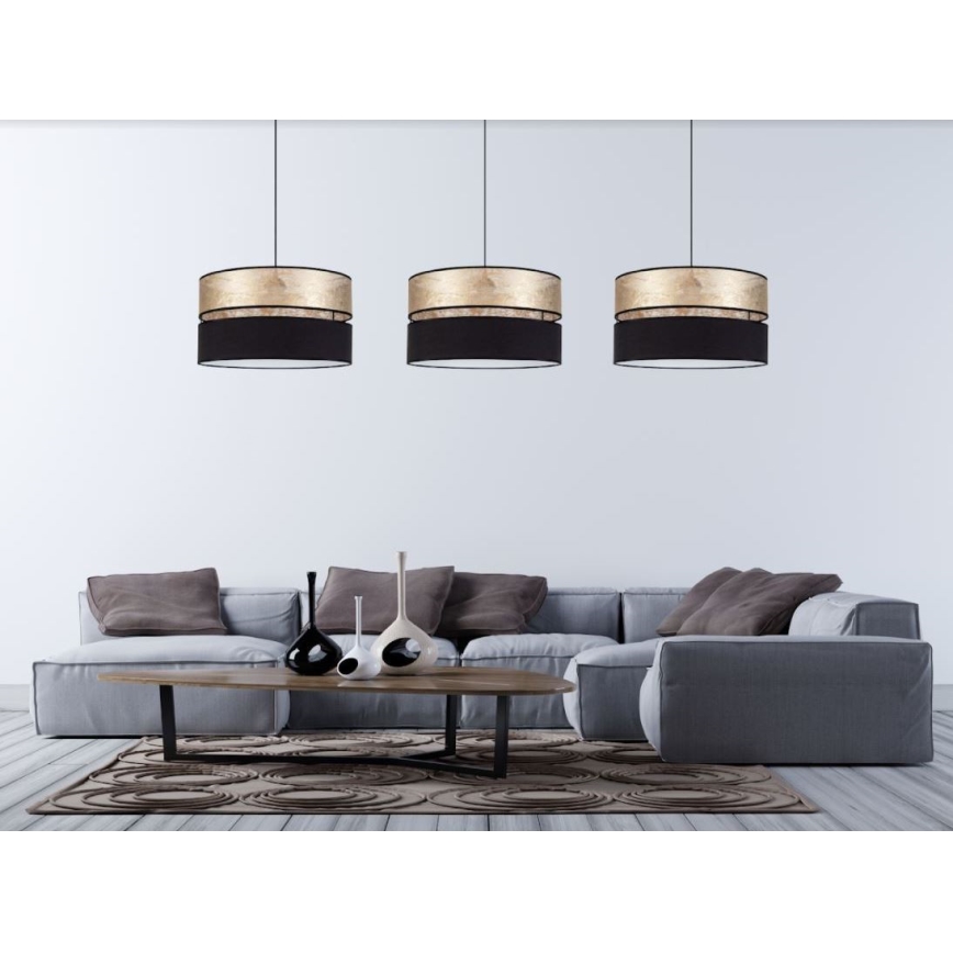 Luster na sajli LIMA 1xE27/60W/230V zlatna/crna