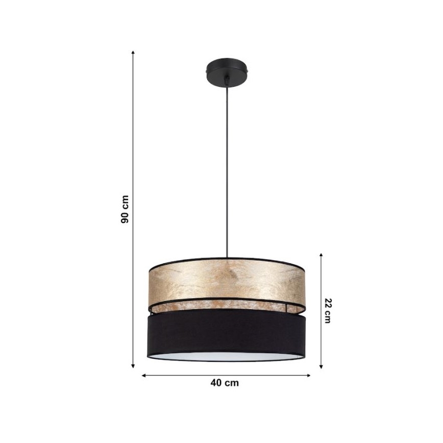 Luster na sajli LIMA 1xE27/60W/230V zlatna/crna