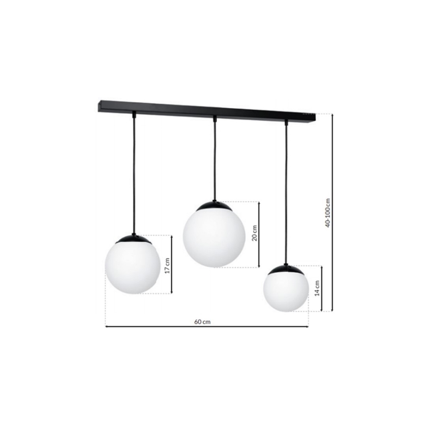 Luster na sajli LIMA 3xE14/40W/230V