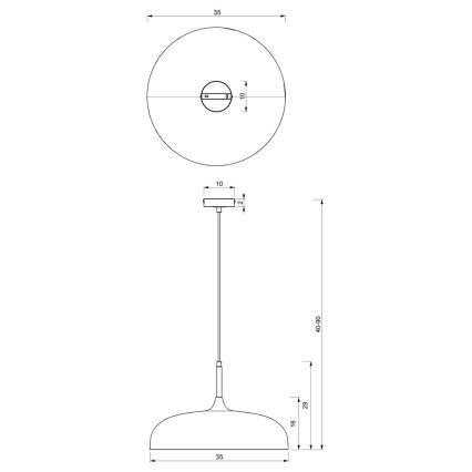 Luster na sajli LINCOLN 1xE27/60W/230V pr. 35 cm bijela