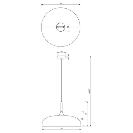 Luster na sajli LINCOLN 1xE27/60W/230V pr. 35 cm crna