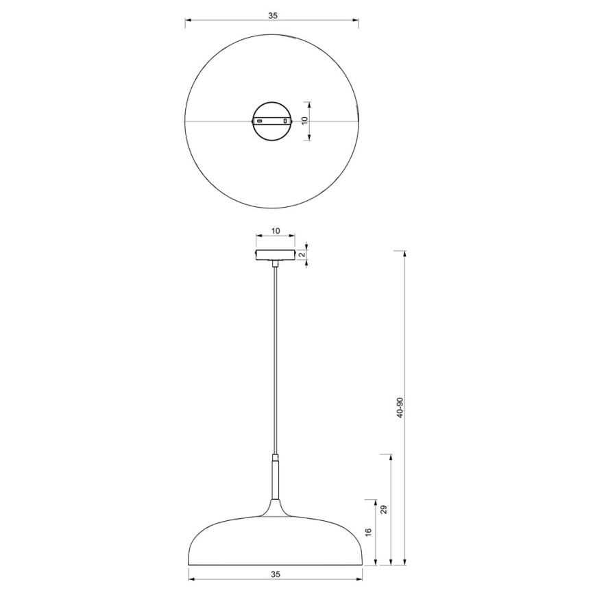 Luster na sajli LINCOLN 1xE27/60W/230V pr. 35 cm crna