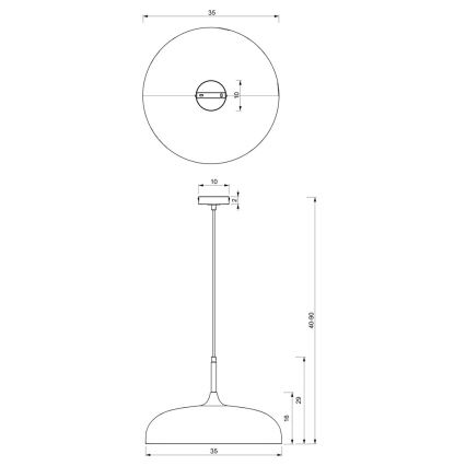 Luster na sajli LINCOLN 1xE27/60W/230V pr. 35 cm zelena
