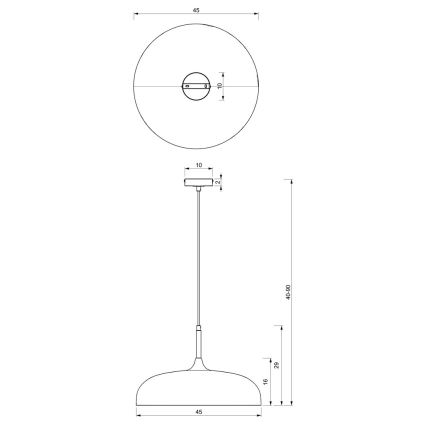 Luster na sajli LINCOLN 1xE27/60W/230V pr. 45 cm crna