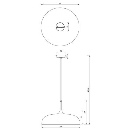 Luster na sajli LINCOLN 1xE27/60W/230V pr. 45 cm plava