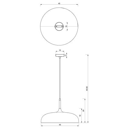 Luster na sajli LINCOLN 1xE27/60W/230V pr. 45 cm zelena