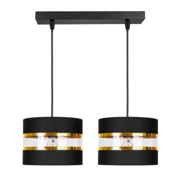 Luster na sajli LIND 2xE27/60W/230V crna
